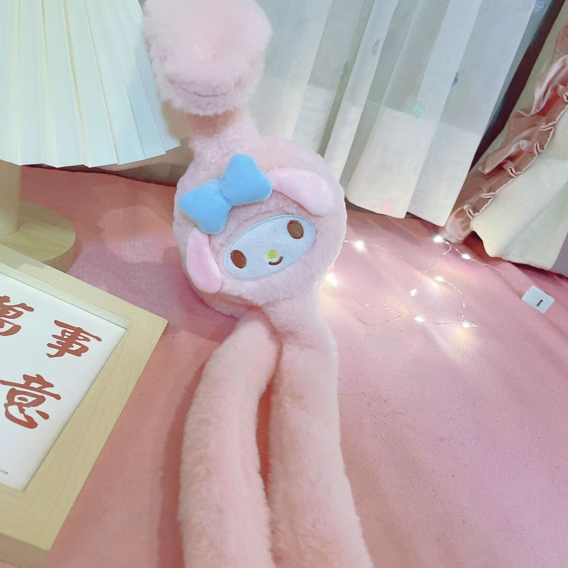 YuYu protecții pentru urechi din pluș pentru copii, cu urechi mobile, stil desen animat, iarnă