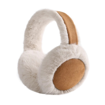 Γούνινα ακουστικά-παλτά σε στυλ ακουστικών, Unisex ενήλικες, σχεδιασμός σε χρωματική απόχρωση, θέρμανση χειμώνα/φθινοπώρου