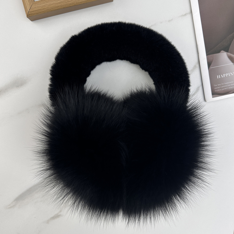 Плътни ушанки от лисича козина за зима – унисекс за възрастни, преносими, монохромен базов стил