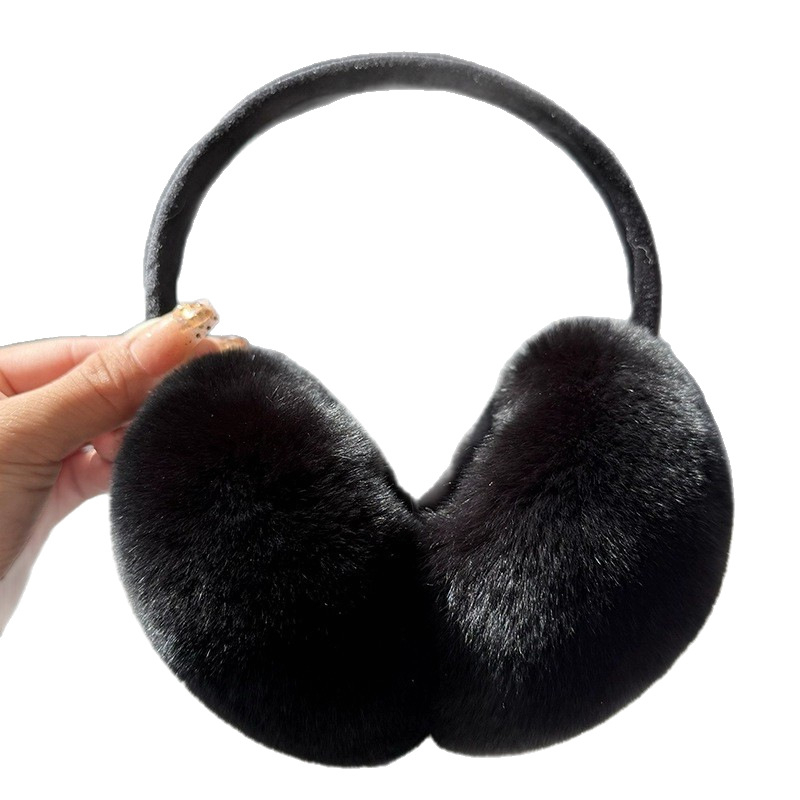 Ušné náušníky z kožušiny zajačieho srsti pre ženy, zimné, vetruodolné, roztiahnuteľné, plyš