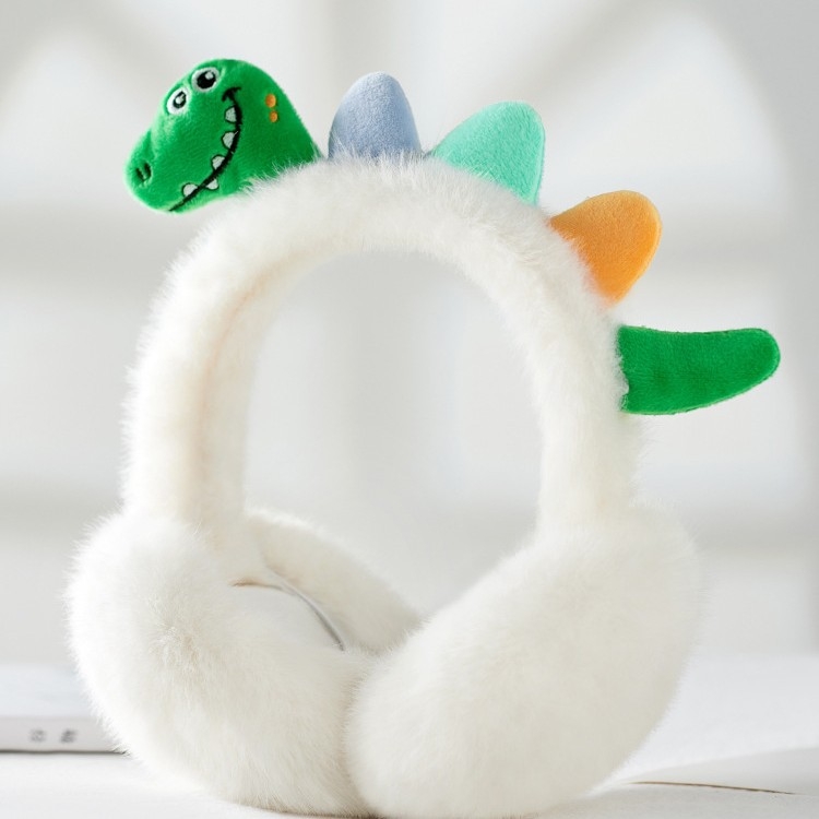 Παιδικά προστατευτικά για τα αυτιά από plush με σχέδιο δεινοσαύρου, για χειμώνα, αναδιπλόμενα, unisex