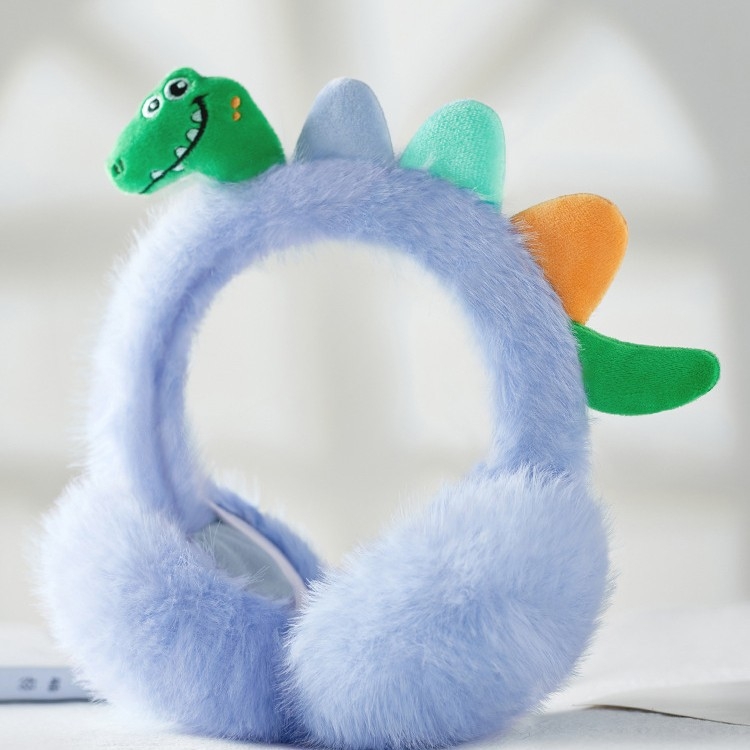 Παιδικά προστατευτικά για τα αυτιά από plush με σχέδιο δεινοσαύρου, για χειμώνα, αναδιπλόμενα, unisex
