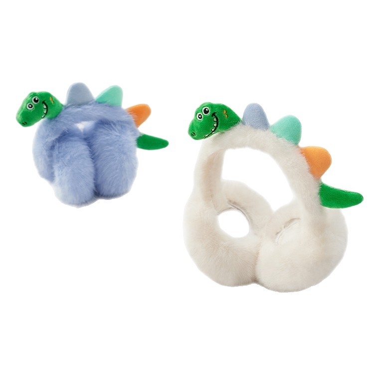 Παιδικά προστατευτικά για τα αυτιά από plush με σχέδιο δεινοσαύρου, για χειμώνα, αναδιπλόμενα, unisex