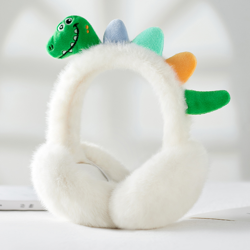 Παιδικά προστατευτικά για τα αυτιά από plush με σχέδιο δεινοσαύρου, για χειμώνα, αναδιπλόμενα, unisex