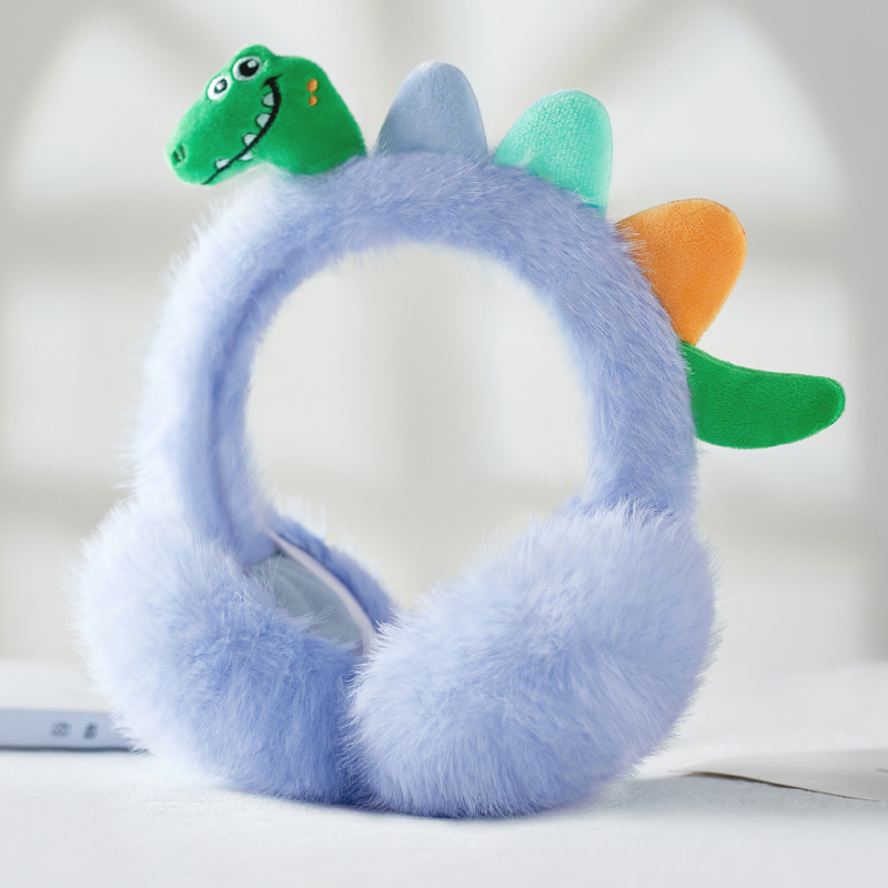 Παιδικά προστατευτικά για τα αυτιά από plush με σχέδιο δεινοσαύρου, για χειμώνα, αναδιπλόμενα, unisex