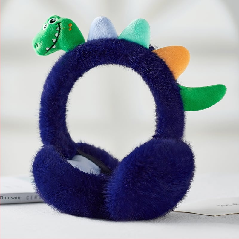 Παιδικά προστατευτικά για τα αυτιά από plush με σχέδιο δεινοσαύρου, για χειμώνα, αναδιπλόμενα, unisex