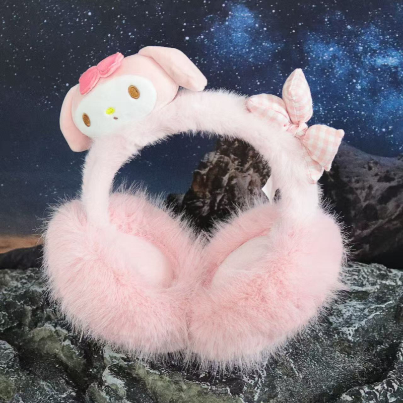 Protecții pentru urechi cu urechi de pisică pentru femei, stil desen animat, acrilic/lâna sintetică, iarnă 2024
