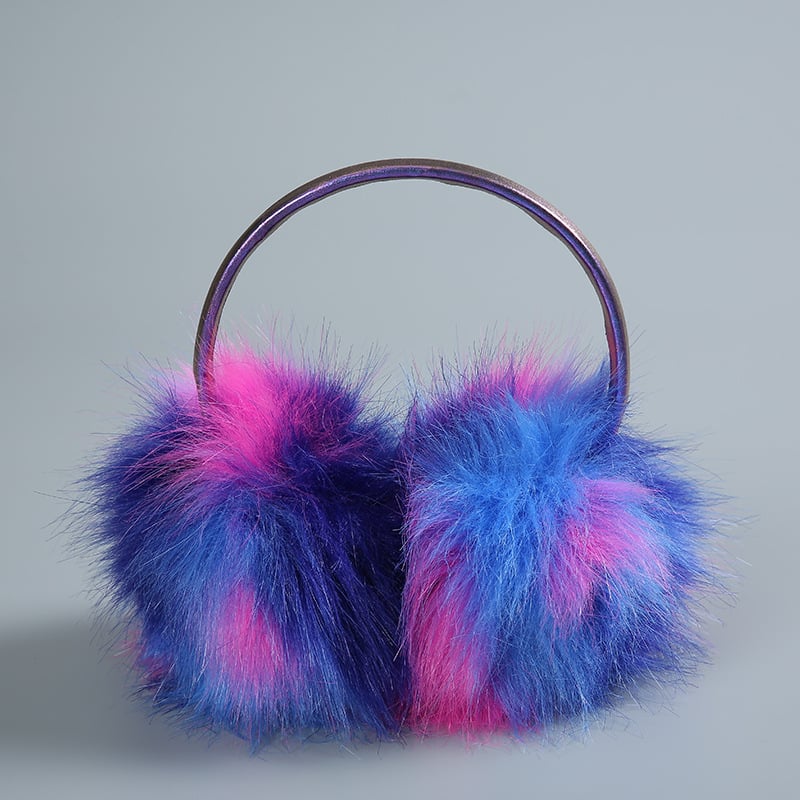 Ακουστικά αυτιών από γούνα με μοτίβο πλέγματος, για ενήλικες γυναίκες, κατάλληλα για χειμώνα, άνοιξη и φθινόπωρο