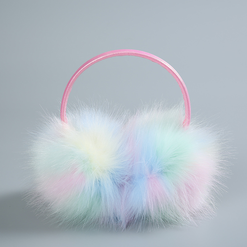 Ακουστικά αυτιών από γούνα με μοτίβο πλέγματος, για ενήλικες γυναίκες, κατάλληλα για χειμώνα, άνοιξη и φθινόπωρο