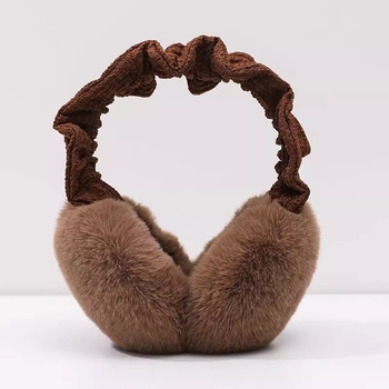 Γούνινα θερμαντικά αυτιών, unisex για ενήλικες, μονοχρωματικό σχέδιο, χειμώνας/φθινόπωρο, εξωτερική χρήση, ζεστασιά και στυλ