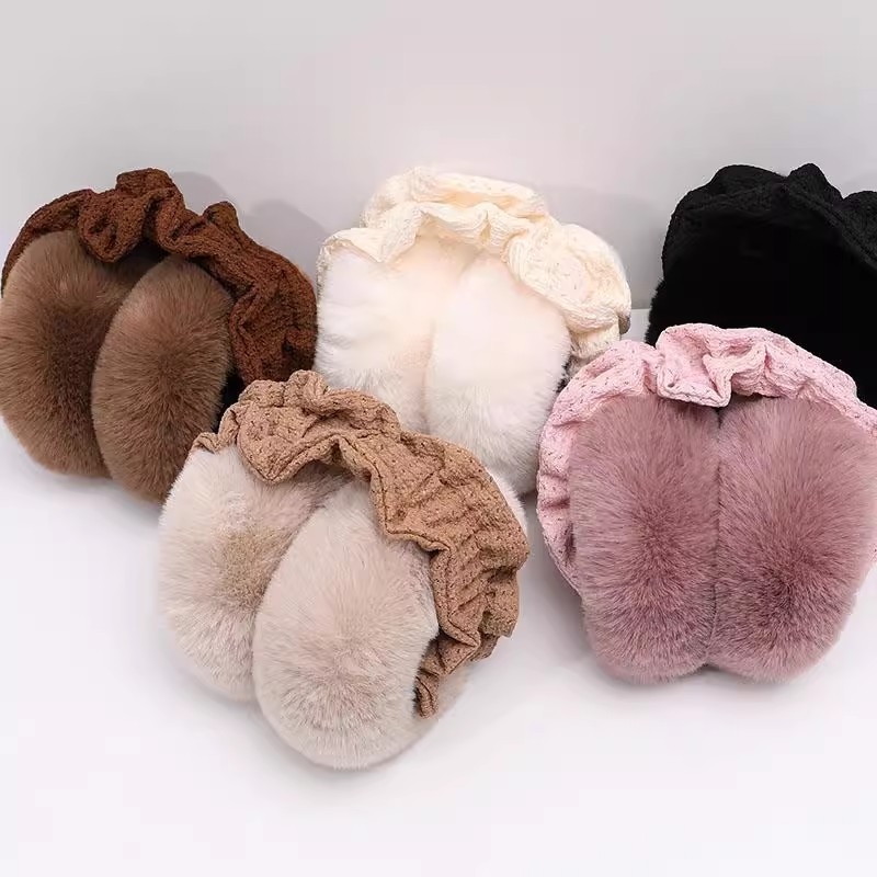 Γούνινα θερμαντικά αυτιών, unisex για ενήλικες, μονοχρωματικό σχέδιο, χειμώνας/φθινόπωρο, εξωτερική χρήση, ζεστασιά και στυλ