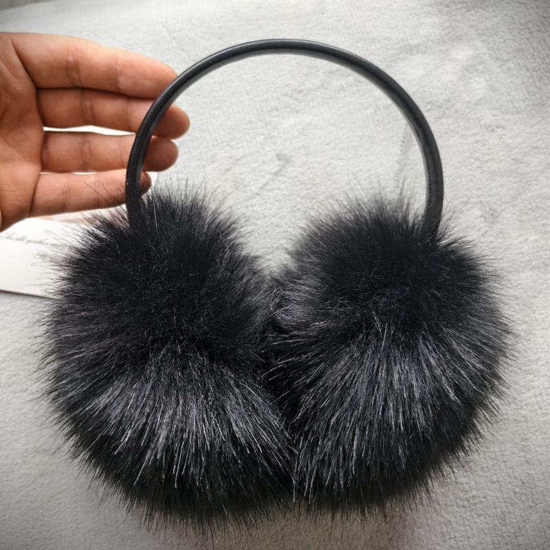 Προστατευτικά αυτιών από απομιμημένη γούνα αλεπούς, plush, ζεστά και ανθεκτικά στον άνεμο, unisex ενήλικες, κατάλληλα για χειμώνα