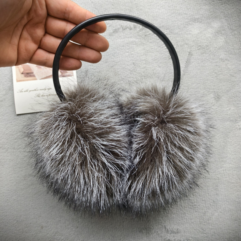 Προστατευτικά αυτιών από απομιμημένη γούνα αλεπούς, plush, ζεστά και ανθεκτικά στον άνεμο, unisex ενήλικες, κατάλληλα για χειμώνα