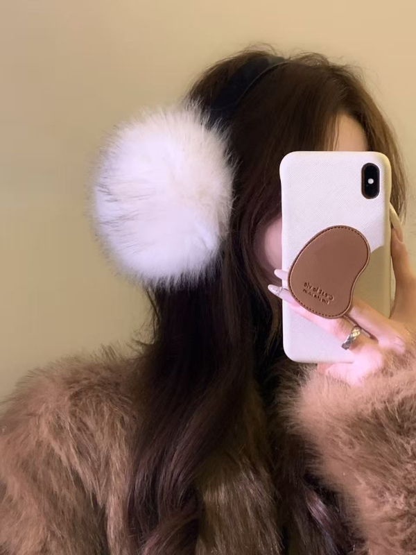 Unisex earmuffs od umjetne lisice, topli zimi, minimalistički japansko-korejski stil