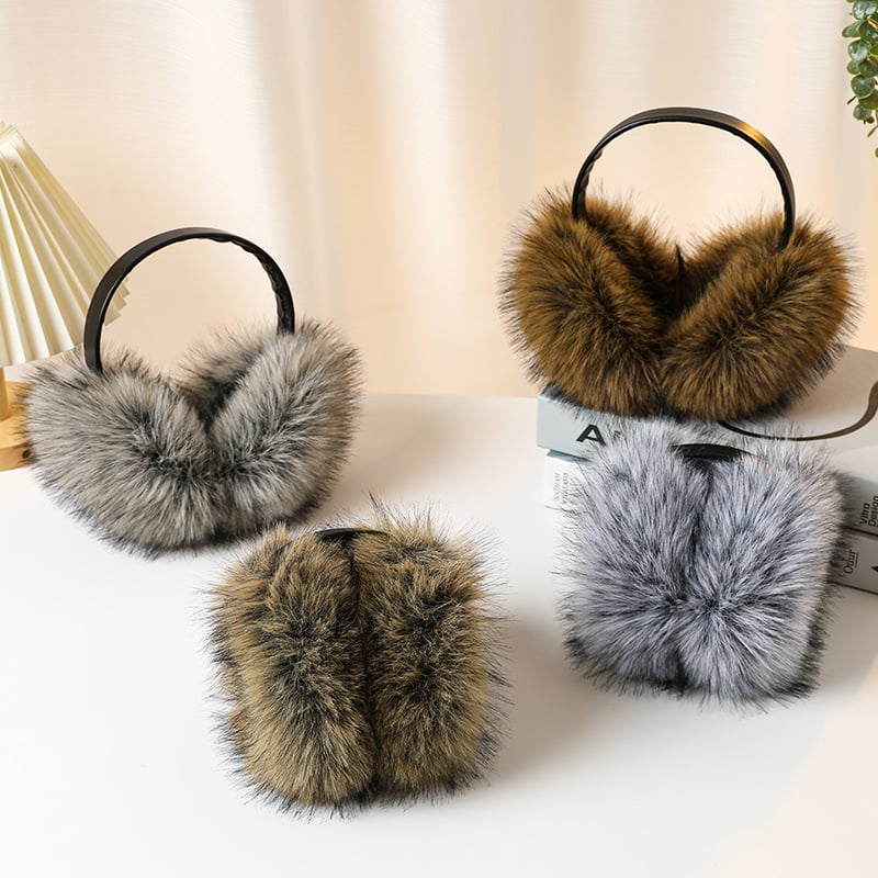 Unisex earmuffs od umjetne lisice, topli zimi, minimalistički japansko-korejski stil