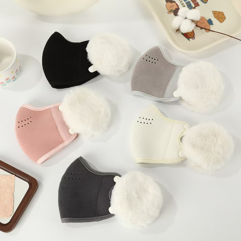 Maska s pričvršćivanjem za uho, pamuk materijal, pogodna za zimu i jesen, s funkcijom protiv mirisa (monokromatski uzorak)