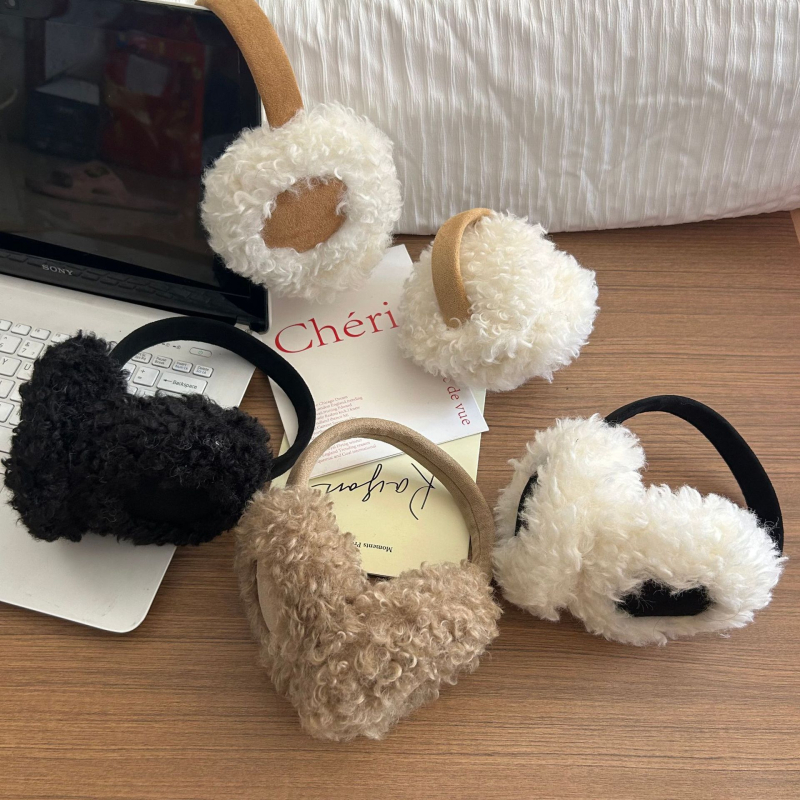 Earmuffs plush για γυναίκες – ζεστά, φθινόπωρο 2024, για βόλτες και ψώνια