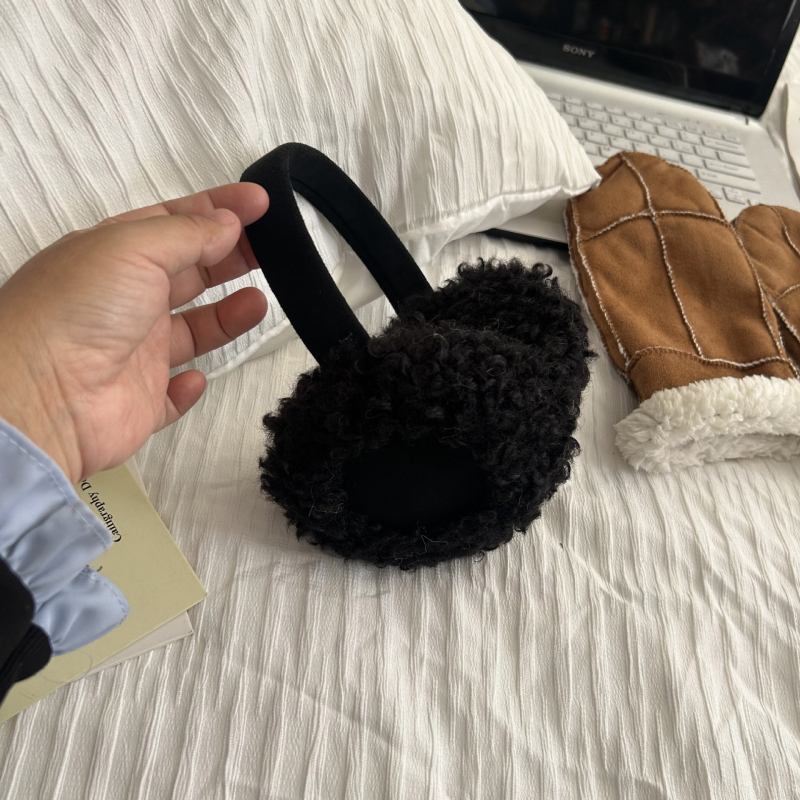 Earmuffs plush για γυναίκες – ζεστά, φθινόπωρο 2024, για βόλτες και ψώνια