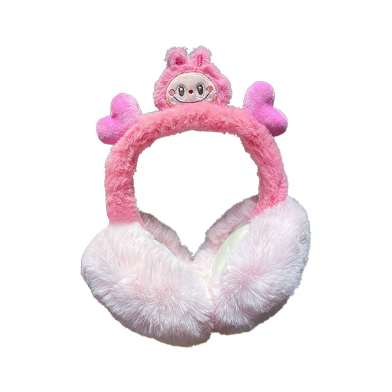 Earmuffs pentru copii – iarnă, căptușeală din pluș, design cartoon, purtare pe spate, anti vânt, mențin căldura
