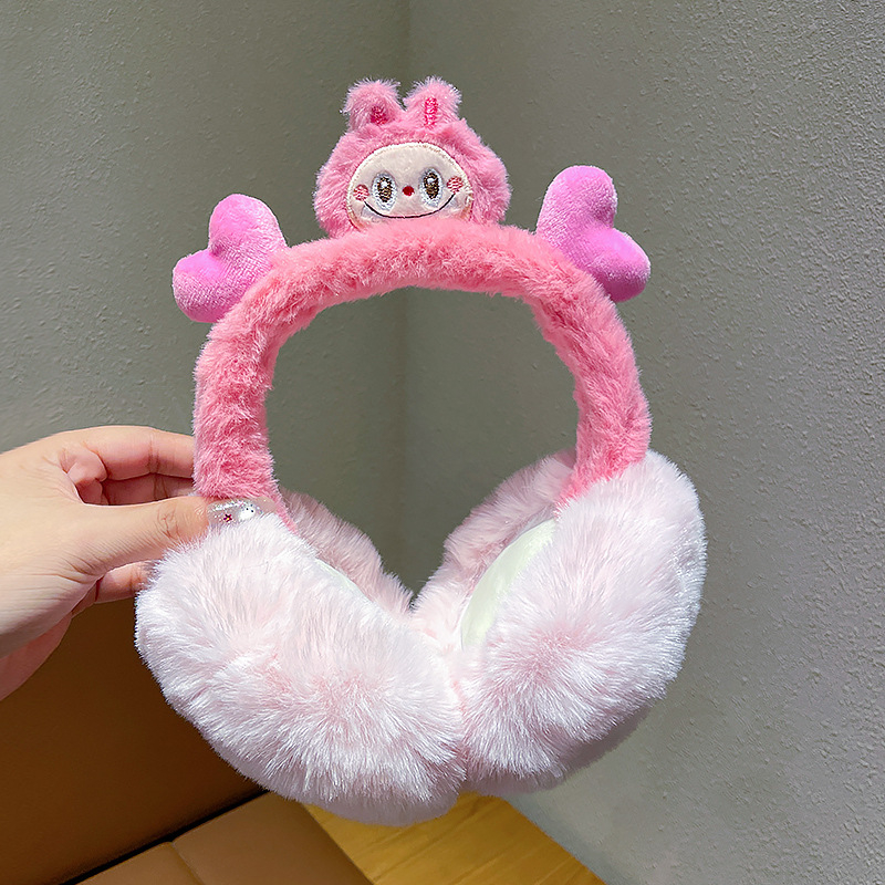 Earmuffs pentru copii – iarnă, căptușeală din pluș, design cartoon, purtare pe spate, anti vânt, mențin căldura