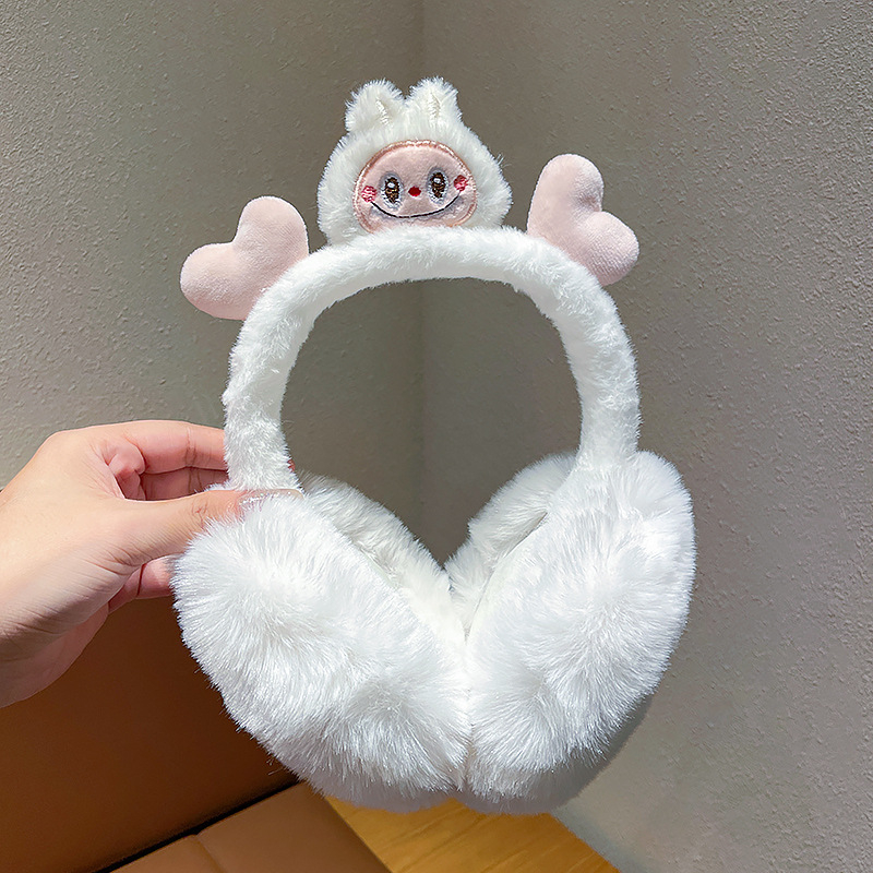 Earmuffs pentru copii – iarnă, căptușeală din pluș, design cartoon, purtare pe spate, anti vânt, mențin căldura