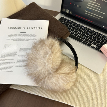 Ušne mufovi od umjetne krznene dlake za zimu - mekani plišani štitnici za uši, žene, poliester, zadržavaju toplinu, za vožnju biciklom