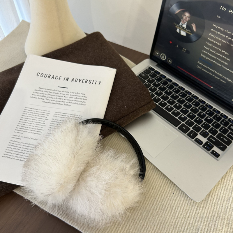 Ušne mufovi od umjetne krznene dlake za zimu - mekani plišani štitnici za uši, žene, poliester, zadržavaju toplinu, za vožnju biciklom