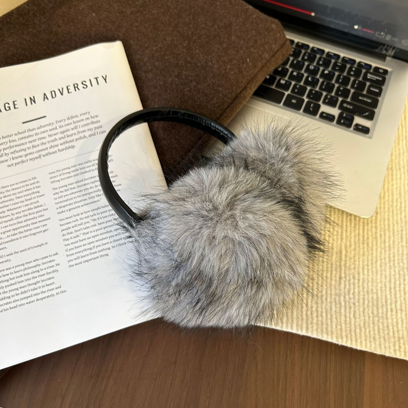 Ušne mufovi od umjetne krznene dlake za zimu - mekani plišani štitnici za uši, žene, poliester, zadržavaju toplinu, za vožnju biciklom