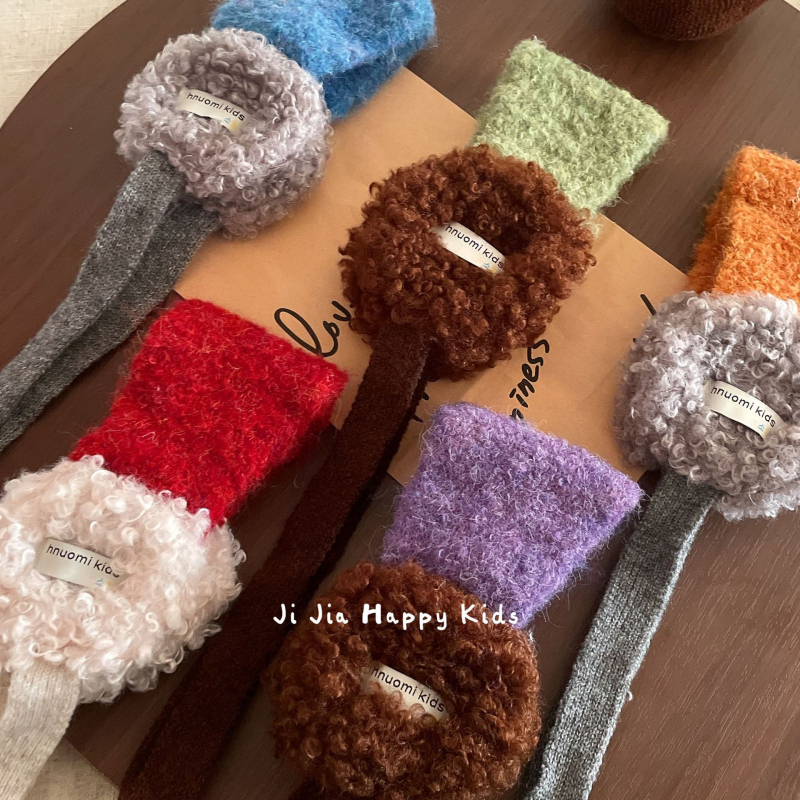 Protecții pentru urechi din pluș, stil coreean color-block, căldură toamnă-iarnă