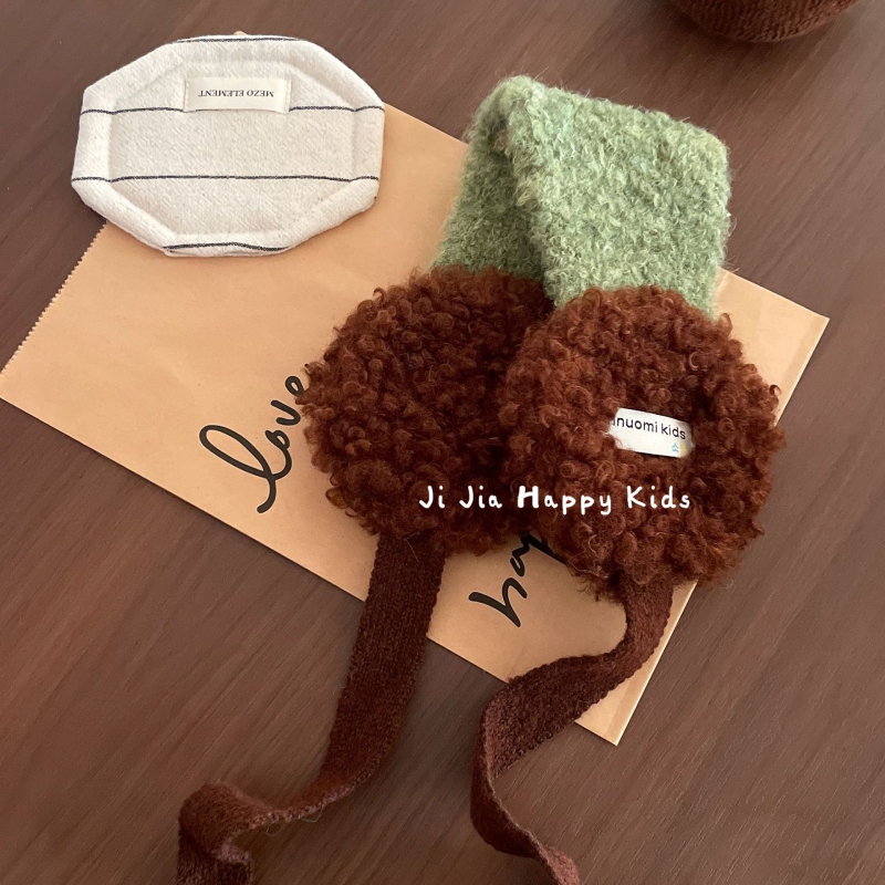 Protecții pentru urechi din pluș, stil coreean color-block, căldură toamnă-iarnă