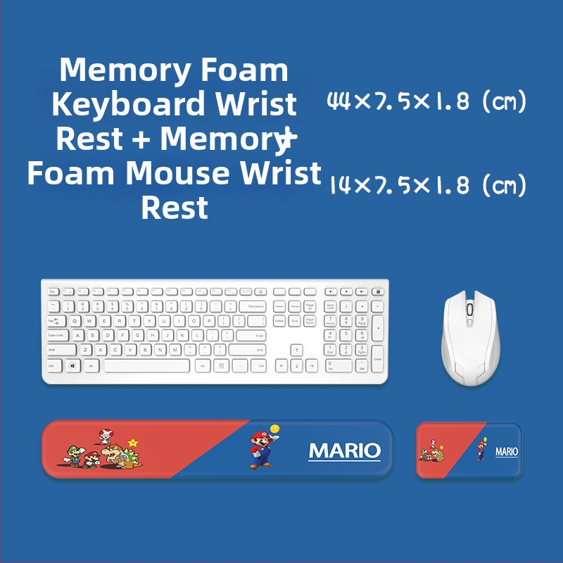 Μαξιλαράκι καρπού για πληκτρολόγιο και ποντίκι — σιλικόνη, αφρός μνήμης για την παλάμη, διπλής όψης με θέμα καρτούν, αντιολισθητικό, ανθεκτικό στη φθορά, εύκολο στον καθαρισμό