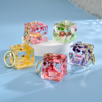 Κλειδοθήκη – Κρεμαστό φιάλης με ρευστό άμμο, Ακρυλικό, Καρτούν στυλ, Xie Lu