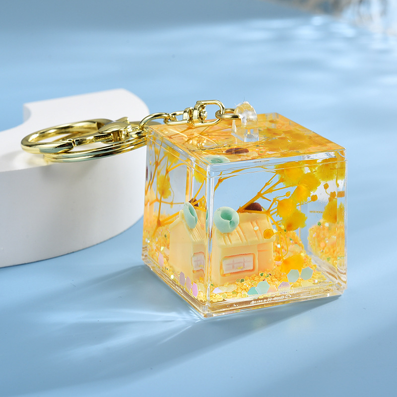 Κλειδοθήκη – Κρεμαστό φιάλης με ρευστό άμμο, Ακρυλικό, Καρτούν στυλ, Xie Lu