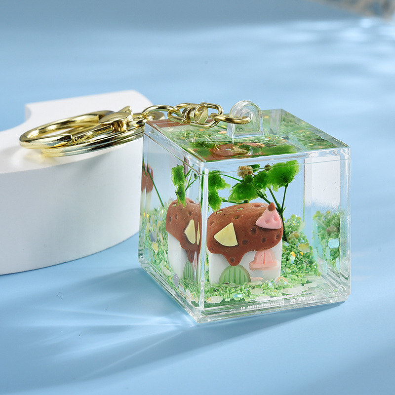 Κλειδοθήκη – Κρεμαστό φιάλης με ρευστό άμμο, Ακρυλικό, Καρτούν στυλ, Xie Lu