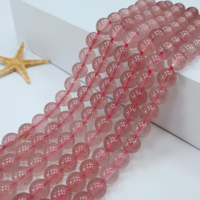 Χάντρες DIY κοσμήματα Baolan – strawberry crystal, στρογγυλές χάντρες, χειροκίνητη επεξεργασία, φυσικός σχεδιασμός, κομψός στυλ