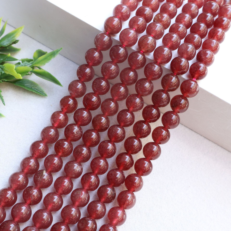 Χάντρες DIY κοσμήματα Baolan – strawberry crystal, στρογγυλές χάντρες, χειροκίνητη επεξεργασία, φυσικός σχεδιασμός, κομψός στυλ