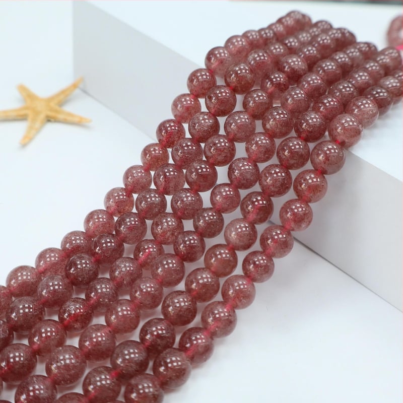 Χάντρες DIY κοσμήματα Baolan – strawberry crystal, στρογγυλές χάντρες, χειροκίνητη επεξεργασία, φυσικός σχεδιασμός, κομψός στυλ