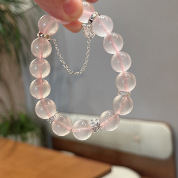 Браслет с розов кварц, винтидж кристален стил, аксесоар от сплав, без странични камъни, Donghai County, Lianyungang, марка Xuanhua