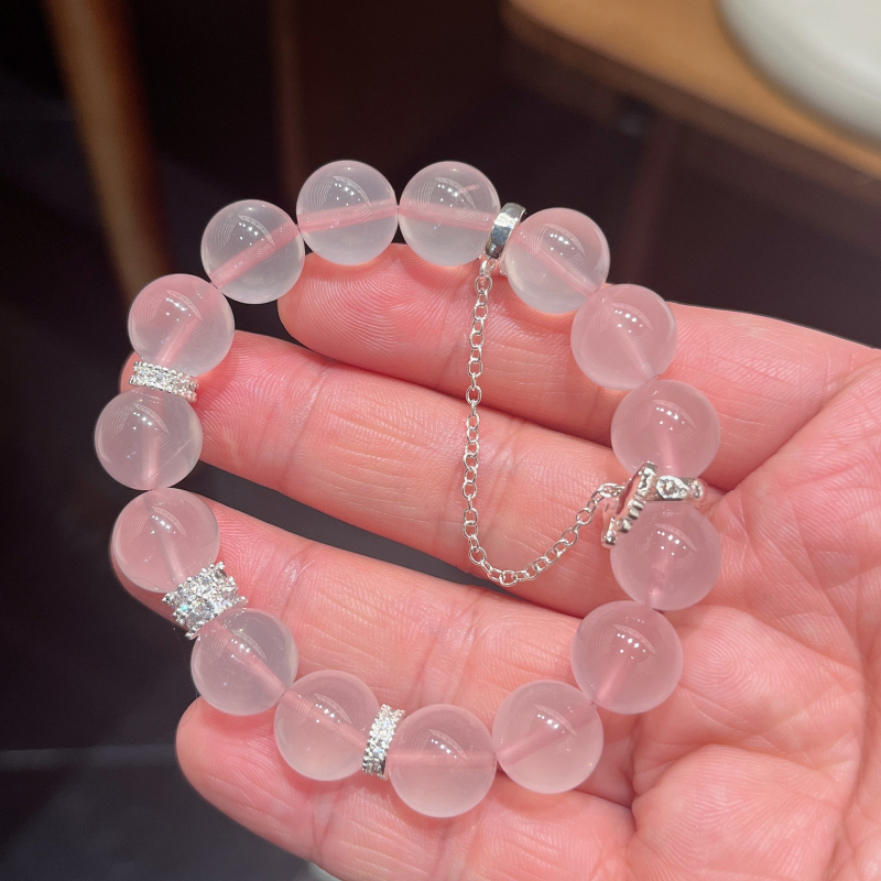 Браслет с розов кварц, винтидж кристален стил, аксесоар от сплав, без странични камъни, Donghai County, Lianyungang, марка Xuanhua