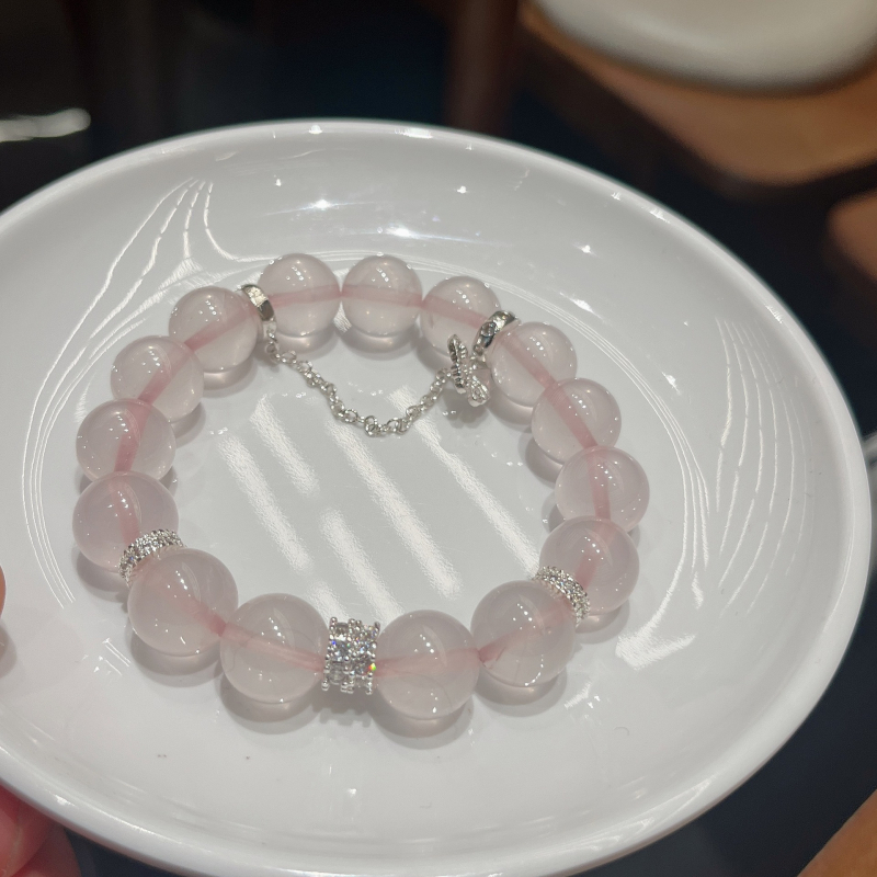 Браслет с розов кварц, винтидж кристален стил, аксесоар от сплав, без странични камъни, Donghai County, Lianyungang, марка Xuanhua