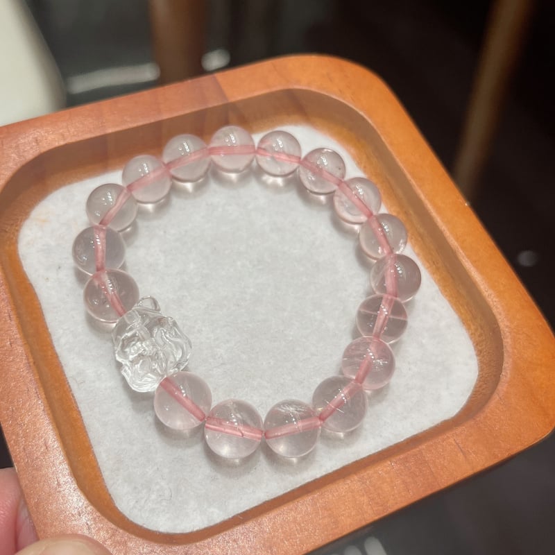 Браслет с розов кварц, винтидж кристален стил, аксесоар от сплав, без странични камъни, Donghai County, Lianyungang, марка Xuanhua