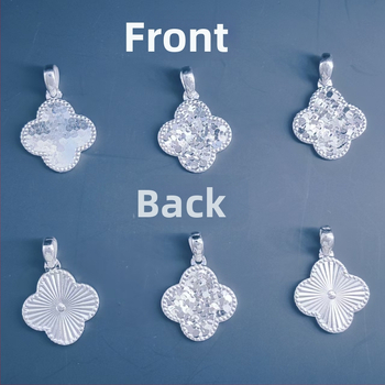 Висулка с четирилистна детелина от 999 сребро, CNC прецизна изработка, стил лукс (Материал: Сребро 999; Дизайн: четирилистна детелина; Стил: Лукс; Категория: Висулка)