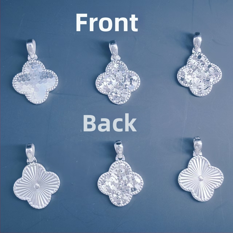 Висулка с четирилистна детелина от 999 сребро, CNC прецизна изработка, стил лукс (Материал: Сребро 999; Дизайн: четирилистна детелина; Стил: Лукс; Категория: Висулка)