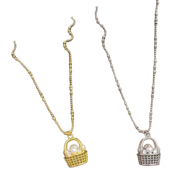 Viseći nakit s kapkovitim privjeskom, vintage stil s perlom i cirkonima, mesing + elektroplatinirano čelik, običan lanac