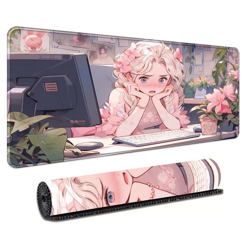 Gaming podloga za stol s temom anime, ekstra velika, za tipkovnicu i miš, precizno šivani rub, protuklizna površina.
