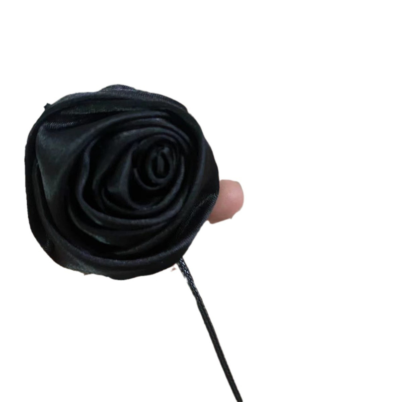 Чокър колие с флорална украса, ръчна изработка, Lolita стил, плат основа, многослоен дизайн, висулка от сплав, обиколка 61–70 cm