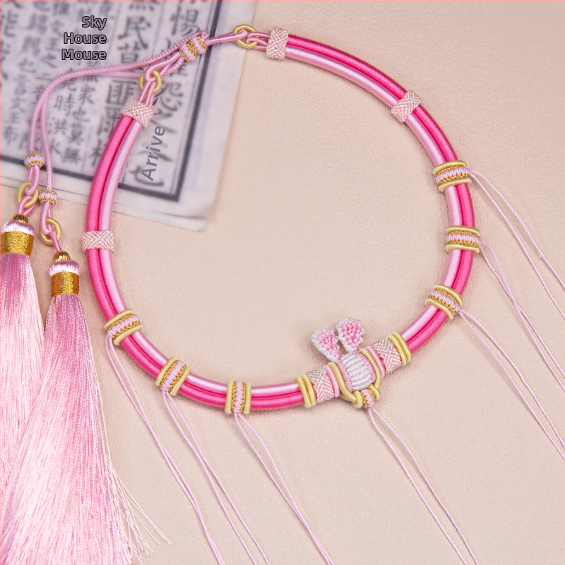 Оригинално ръчно изработено въжен нашийник за деца, U-образен дизайн, с О-верига.