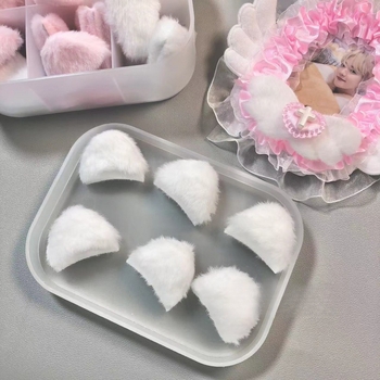 Set dodataka za naušnice s pliš mačjim ušima i zečjim ušima, ručni rad DIY komplet s čipkom