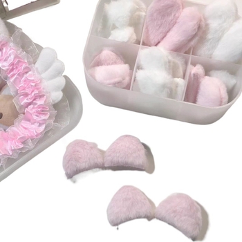 Set dodataka za naušnice s pliš mačjim ušima i zečjim ušima, ručni rad DIY komplet s čipkom