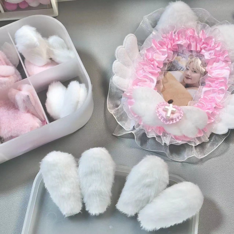 Set dodataka za naušnice s pliš mačjim ušima i zečjim ušima, ručni rad DIY komplet s čipkom